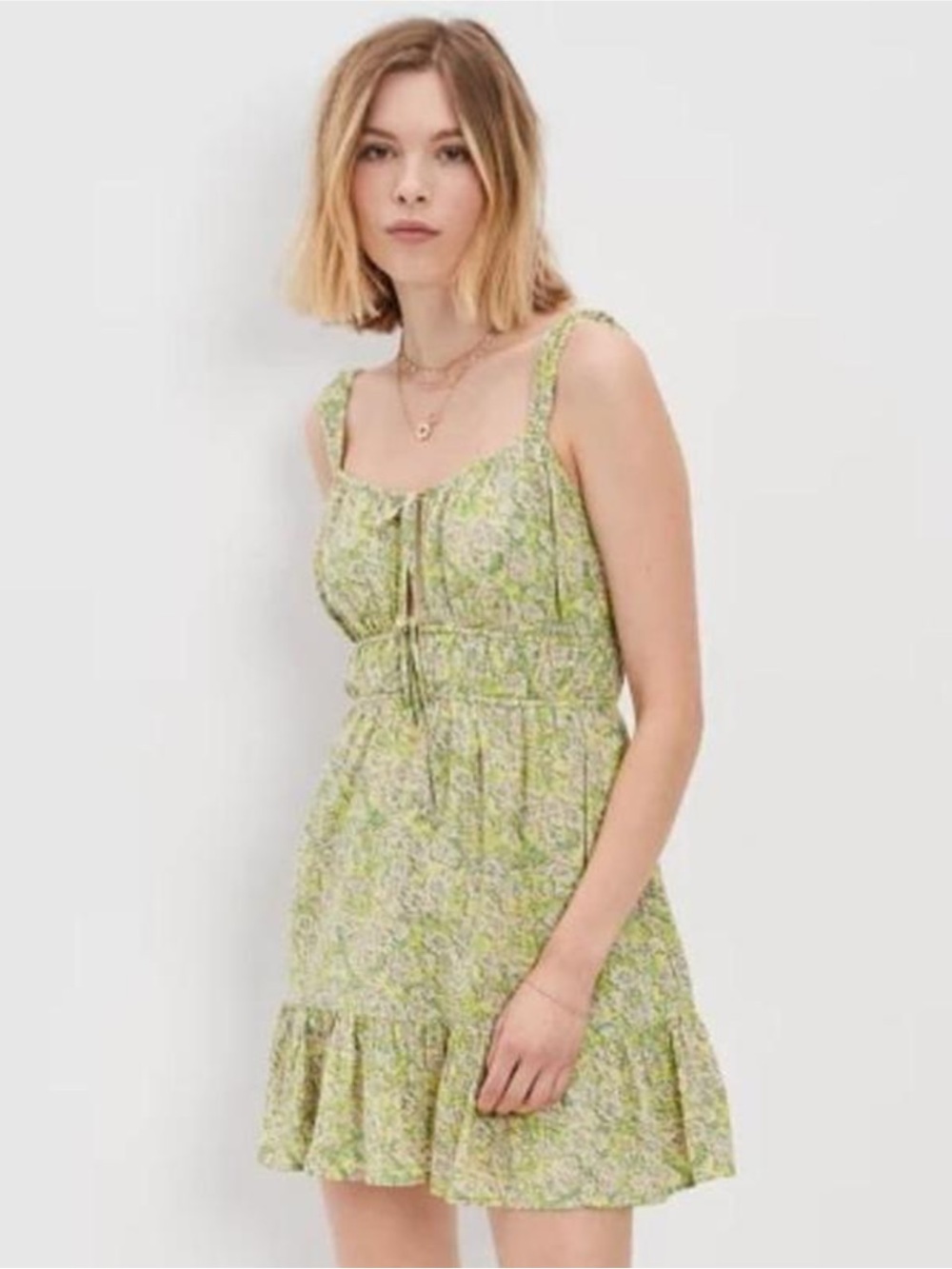 American Eagle Tie Front Mini Dress Large